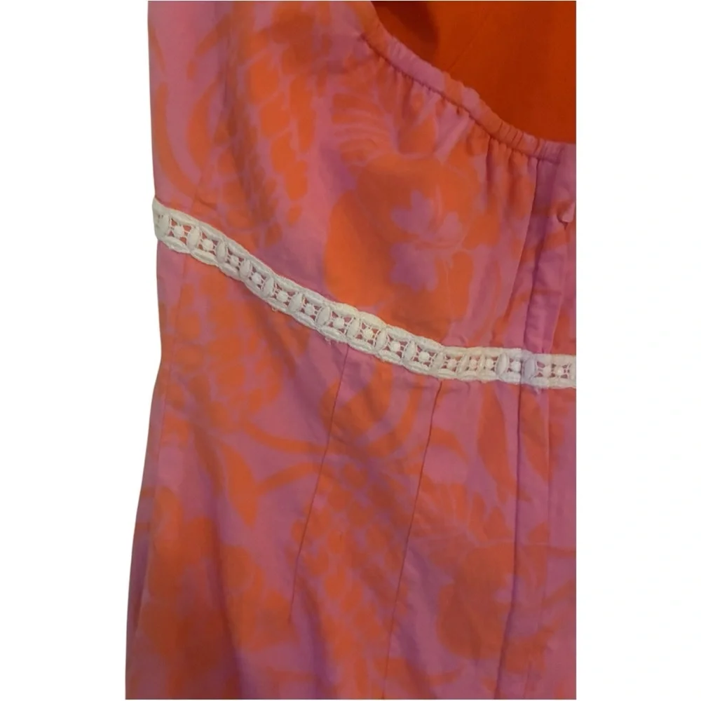 🌺 Vintage Lilly Pulitzer Pink & Orange Halter Mini Dress, Size 4 🌺 - Picture 7 of 7